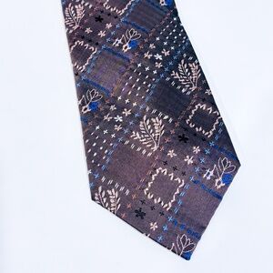 SIMONS Brown floral silk‎ tie | Classic patterned accessory for men *